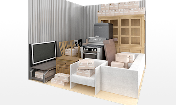 Image of typical MySpace Self Storage 95sqft contents