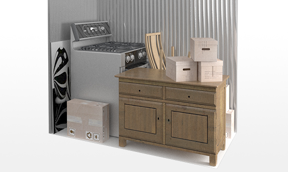 Image of typical MySpace Self Storage 15sqft contents