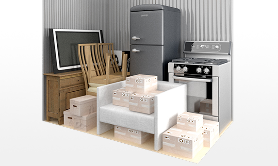 Image of typical MySpace Self Storage 40sqft contents